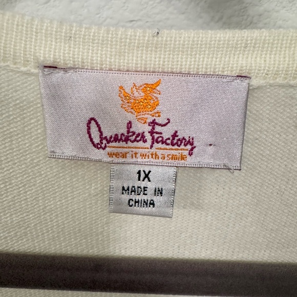 Quacker Factory Pearl and Rhinestone Snowflake Sweater - Picture 3 of 4